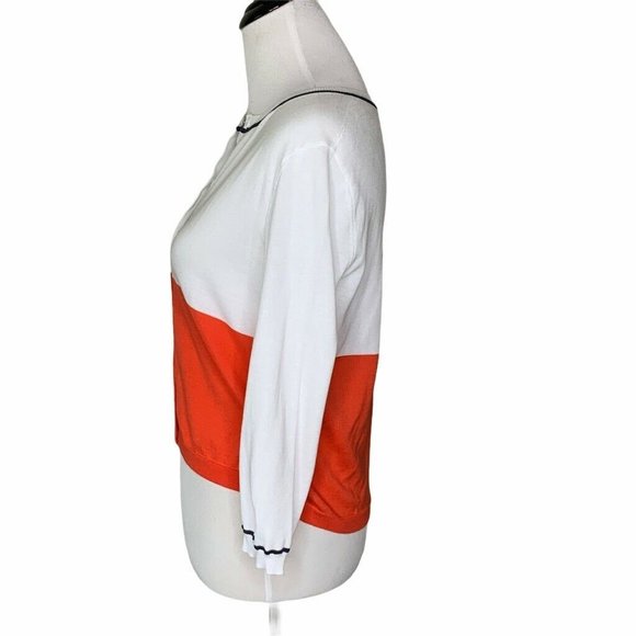 Peserico Tricot Cardigan Sweater White Cotton M - Picture 4 of 9